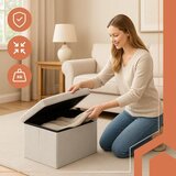 Ruhhy sklopivi baršunasti puf s prostorom za pohranu 60 x 30 x 30 cm, sivi | shoptok.hr