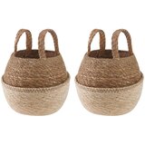  Saksija za biljke s ručkama 2 kom. Bijela Ø 22 x 20 cm - Bijelo Ø 22 x 20 cm 2 | shoptok.hr