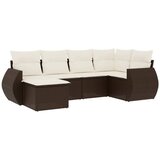  6-dijelni set vrtnih sofa od poliratana s jastucima smeđi | shoptok.hr