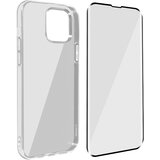 AVIZAR iPhone 13 Pro Max 360° Protection Pack: mehak silikonski gel ovitek iz kaljenega stekla Contour Black - prozoren, (20717777) Cene