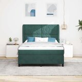 Box Postelja s podlogo z vzmetnico temno zelena 160x200 cm žamet, (22050950) Slike