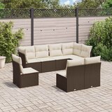  8-dijelni set vrtnih sofa s jastucima smeđi od poliratana | shoptok.hr