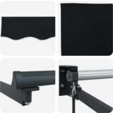 vidaXL Ročna retraktibilna tenda Črna 500x300 cm, Tenda zamenjava tkanine za okvir 5x3 m Črna | Shoptok.si