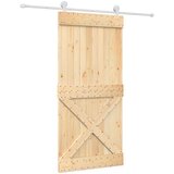  Klizna vrata Prirodna i bijela 95 x 210 cm Čvrsta borovina | shoptok.hr