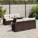  7-dijelni set vrtnih sofa od poliratana s jastucima smeđi | shoptok.hr