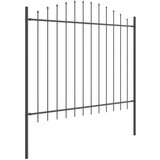 vidaXL panel ograje z zakovico set 6 siva prašno lakirano jeklo Cene