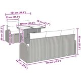  Vrtna sedežna garnitura z blazino 6 pcs Rjava Poly ratan, (5000063057) | Shoptok.si