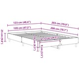  Krevetna konstrukcija Crni hrast 203 x 123 x 25 cm | shoptok.hr