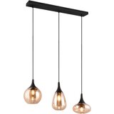 Tri O črna/oranžna viseča svetilka s steklenim senčnikom lumina – | Shoptok.si