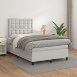 The Living Store Box spring postelja z vzmetnico bel 120x200 cm umetno usnje - Box Spring Postelja, (21516869) Cene