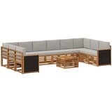  Set vanjskih sofa 8 kom. Prirodna i svjetlosiva | shoptok.hr