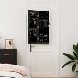 vidaXL Omarica za nakit z ogledalom stenska črna 30x8,5x90 cm | Shoptok.si