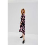 Moodo Pink-Black Women's Floral Midi Dress - Women | ePonuda.com