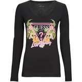 Guess LS SN TRIANGLE FLOWERS TEE Crna