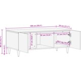 vidaXL klubske mizice s polico s shranjevanjem z vrati rjava 100 x 54 x 40 cm | Shoptok.si