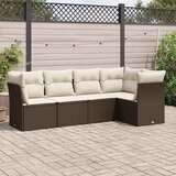  5-dijelni set vrtnih sofa s jastucima poliratan smeđi | shoptok.hr