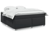 vidaXL Box spring postelja z vzmetnico črn 180x200 cm umetno usnje Cene