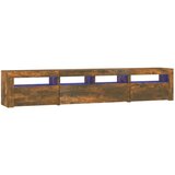Maison Chic TV omarica - TV stojalo - Televizijska omarica z LED lučkami dimljeni hrast 210x35x40 cm, (21701260) Cene