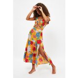 Trendyol Colorful Floral Pattern Viscose Beach Bottom-Top Set | Shoptok.si