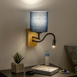  Brilagi - LED zidna lampa NUBILA WOOD 1xE27/25W/230V+ LED/3W hrast/tamno plava | Eponuda.com