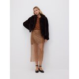 Reserved Suknja sa šljokicama - smeđi | shoptok.hr