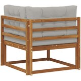  Vanjska kutna sofa Čvrsto drvo akacije Prirodna - Prirodna i svijetlo siva kutna sofa | shoptok.hr