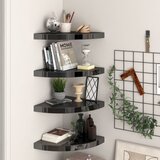 vidaXL plutajuće kutne police 4 kom sjajne crne 35 x 35 x 3,8 cm MDF Cijene