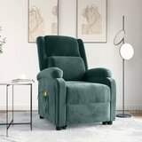 vidaXL masažni stol s funkcijo vstajanja temno zelen žamet | Shoptok.si