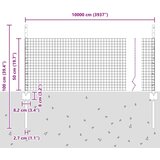 vidaXL Zavarena žičana ograda s 44 U stupova Siva 0.5x100 m Čelik | shoptok.hr