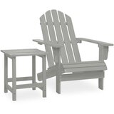 The Living Store Vrtni stol Adirondack z mizo trden les jelke siv - Vrtni Stol, (21473284) | Shoptok.si
