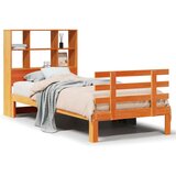 vidaXL Knjižna postelja brez vzmetnice vošč. rjava 90x190 cm borovina | Shoptok.si
