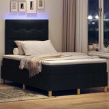  LED Box Spring Krevet s uzglavljem Crna 120 x 200 cm tkanina | shoptok.hr