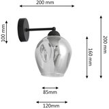  Zidna lampa LILI 1xE27/15W/230V crna/siva | Eponuda.com