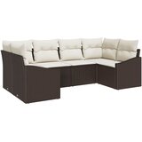  Sjedeća garnitura za vrt 6 kom. Smeđa i krem poliratan 234 x 123.5 x 69 cm | shoptok.hr