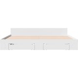 vidaXL Posteljni okvir s predali bel 200x200 cm inženirski les | Shoptok.si