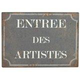Antic Line Metalni znak Entree Des Artistes Cijene