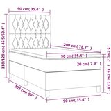  Box spring krevet s madracem tamnoplavi 90x200 cm baršunasti | shoptok.hr