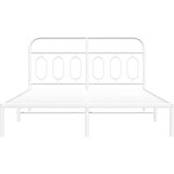  Metalni okvir za krevet s uzglavljem bijeli 140 x 200 cm | shoptok.hr