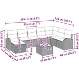  Vrtni Kauč Set Set od 9 Bež i Crna Ratan Vrtni Kauč Set | shoptok.hr