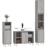  3-dijelni set kupaonskog namještaja siva boja hrasta drveni | shoptok.hr