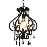 vidaXL Stropna svetilka s kroglicami črna okrogla E14, (20618373) | Shoptok.si