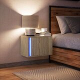 vidaXL Stenska nočna omarica z LED lučkami sonoma hrast | Shoptok.si