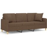  Kavč dvosed z blazinami rjav 180 cm blago | Shoptok.si