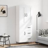 vidaXL Visoka omara bela 69,5x34x180 cm inženirski les | Shoptok.si