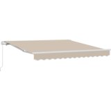 vidaXL Ročna retraktibilna tenda Bež 300x250 cm, Tenda za zamenjavo blaga za okvir 3x2.5 m Bež | Shoptok.si