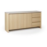 Marckeric Bijela/u svijetloj prirodnoj boji komoda u dekoru hrasta 163x80x45 cm Dore – | shoptok.hr