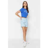 Trendyol Shorts - Blue - High Waist | Shoptok.si