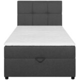 MID.YOU POSTELJA Z VZMETNICO 100 cm x 200 cm , tekstil, leseni material srebrne barve, svetlo siva | Shoptok.si