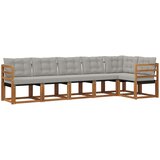  Set vanjskih sofa 6 kom. Prirodna i svijetlo siva Smeđa 304 x 126,5 x 73 cm | Shoptok.si