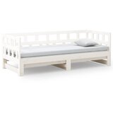  Dnevni ležaj na izvlačenje bijeli 2x(90x200)cm masivna borovina | Eponuda.com
